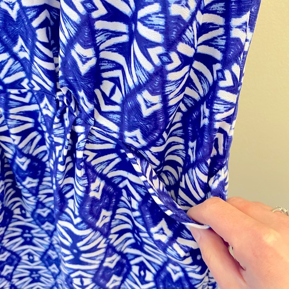 Cobalt Blue Patterned Dress - Picture 2 of 2